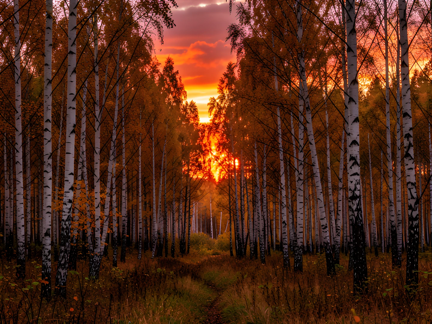Golden Birch Glow