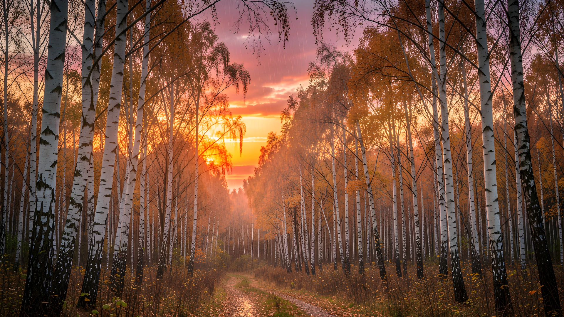 Golden Birch Dawn