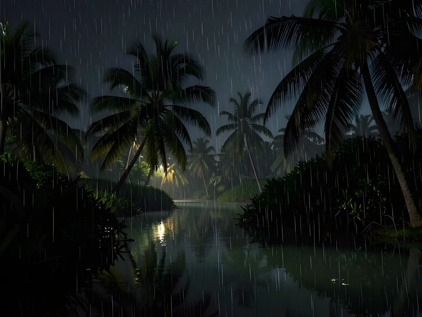 Midnight Tropical Oasis