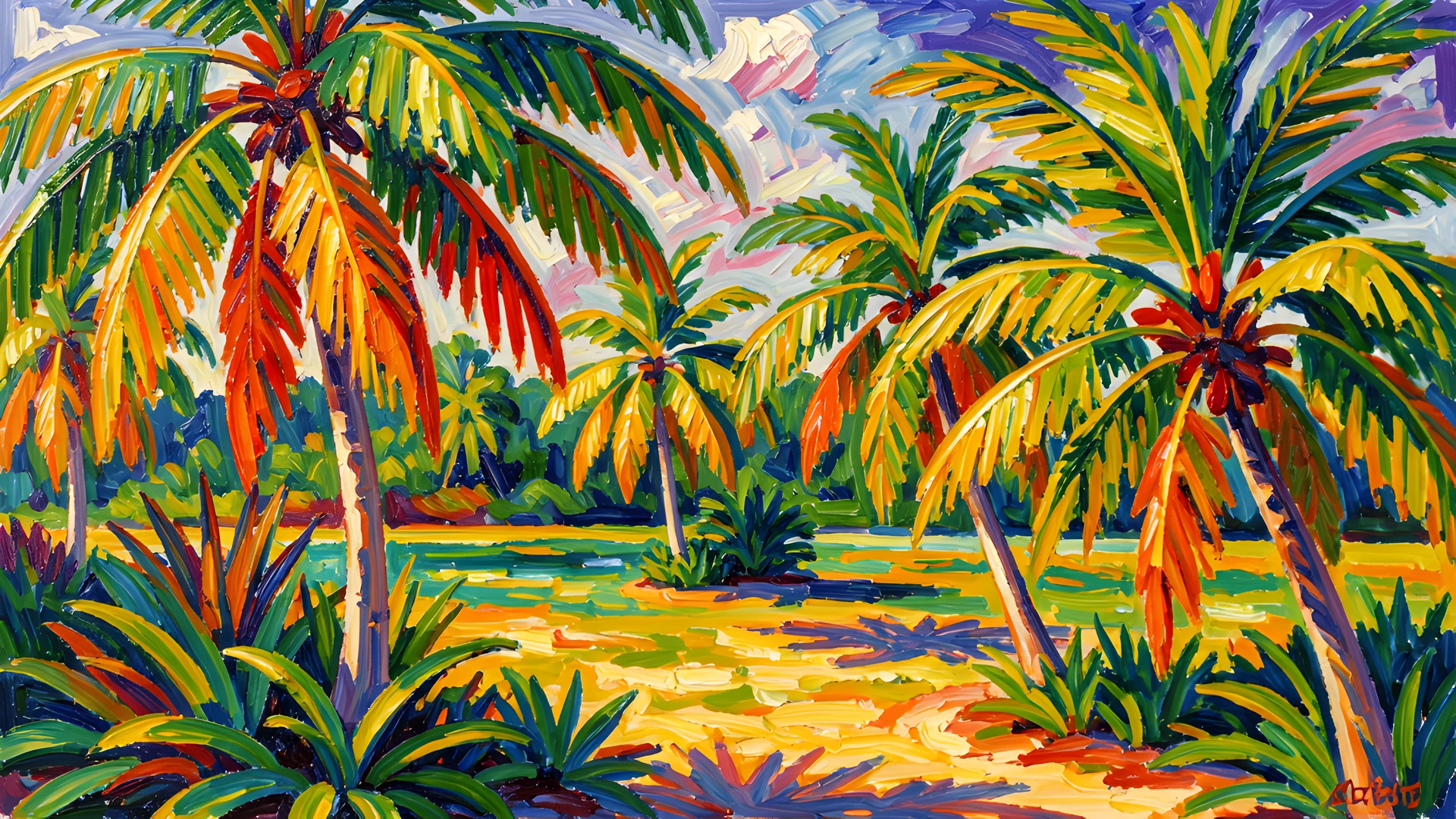 Impressionist Lake Scene