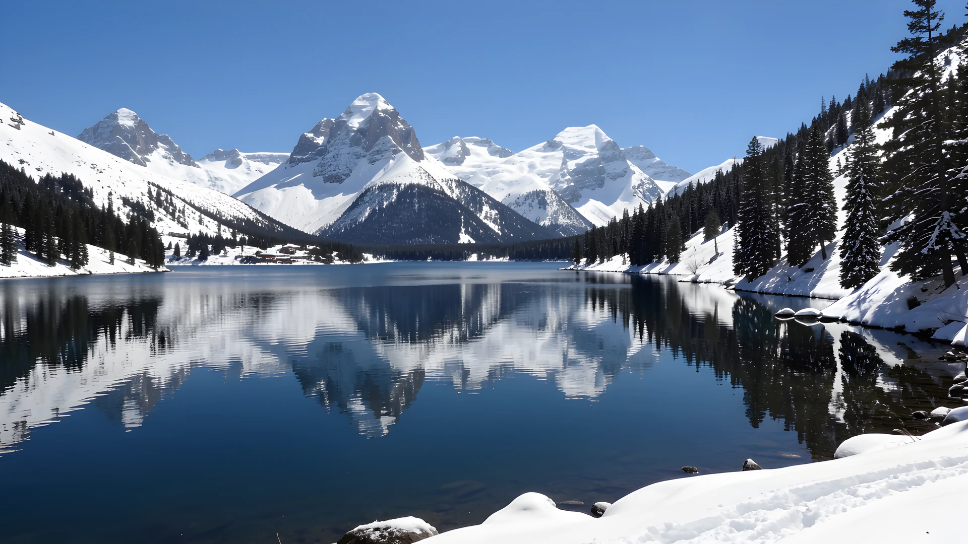 Frozen Mirror Lake
