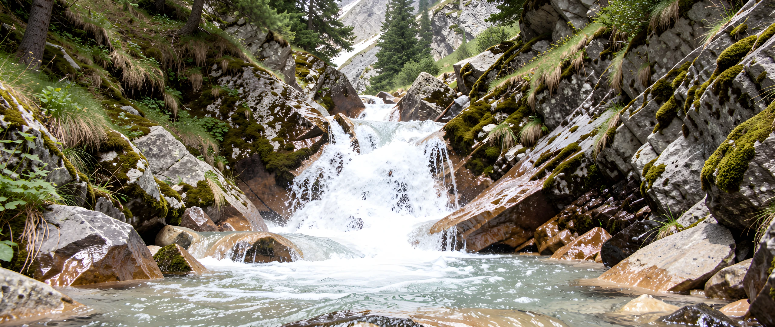 Mountain Waterfall Scene