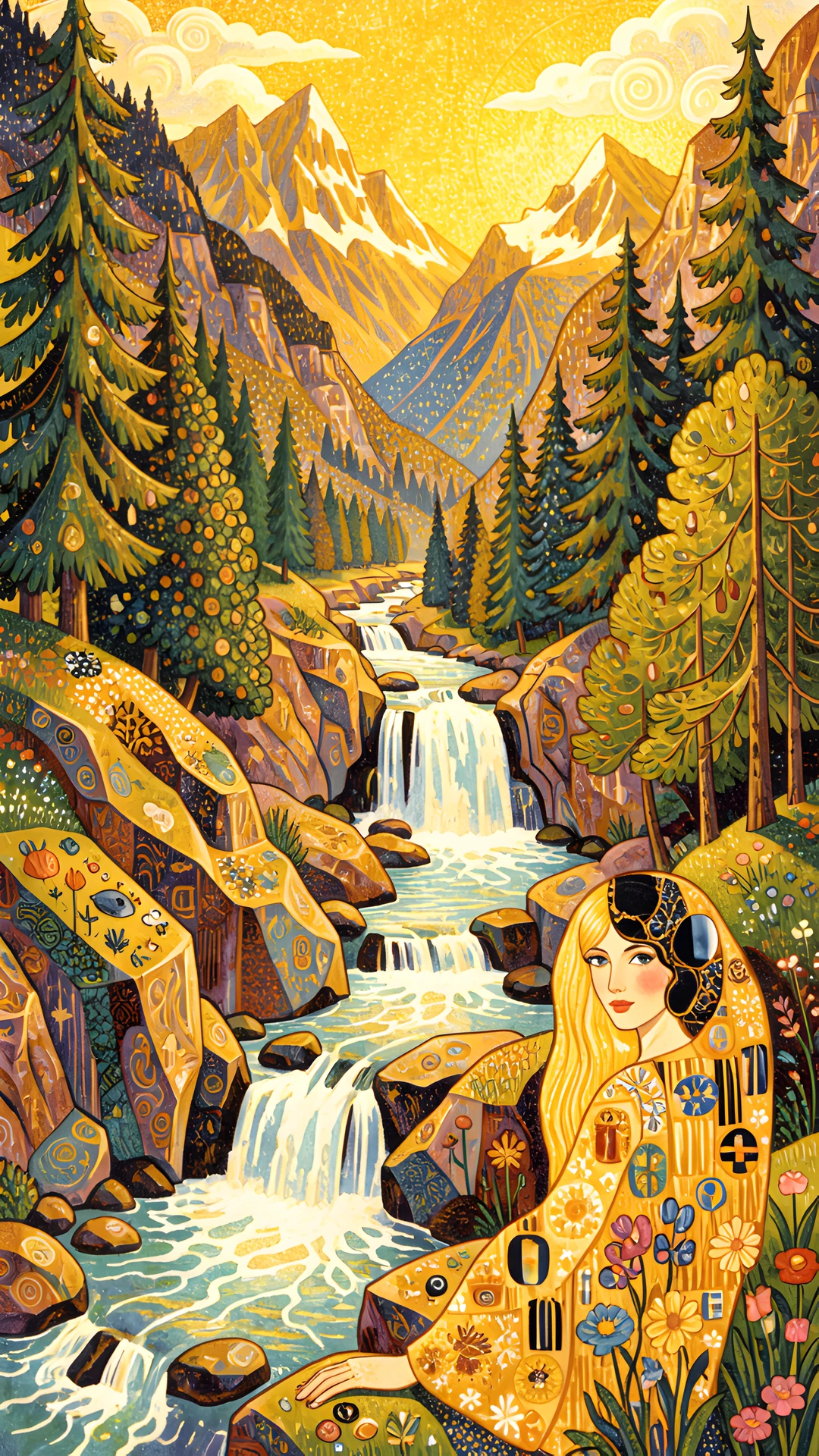 Golden Klimt Mountain