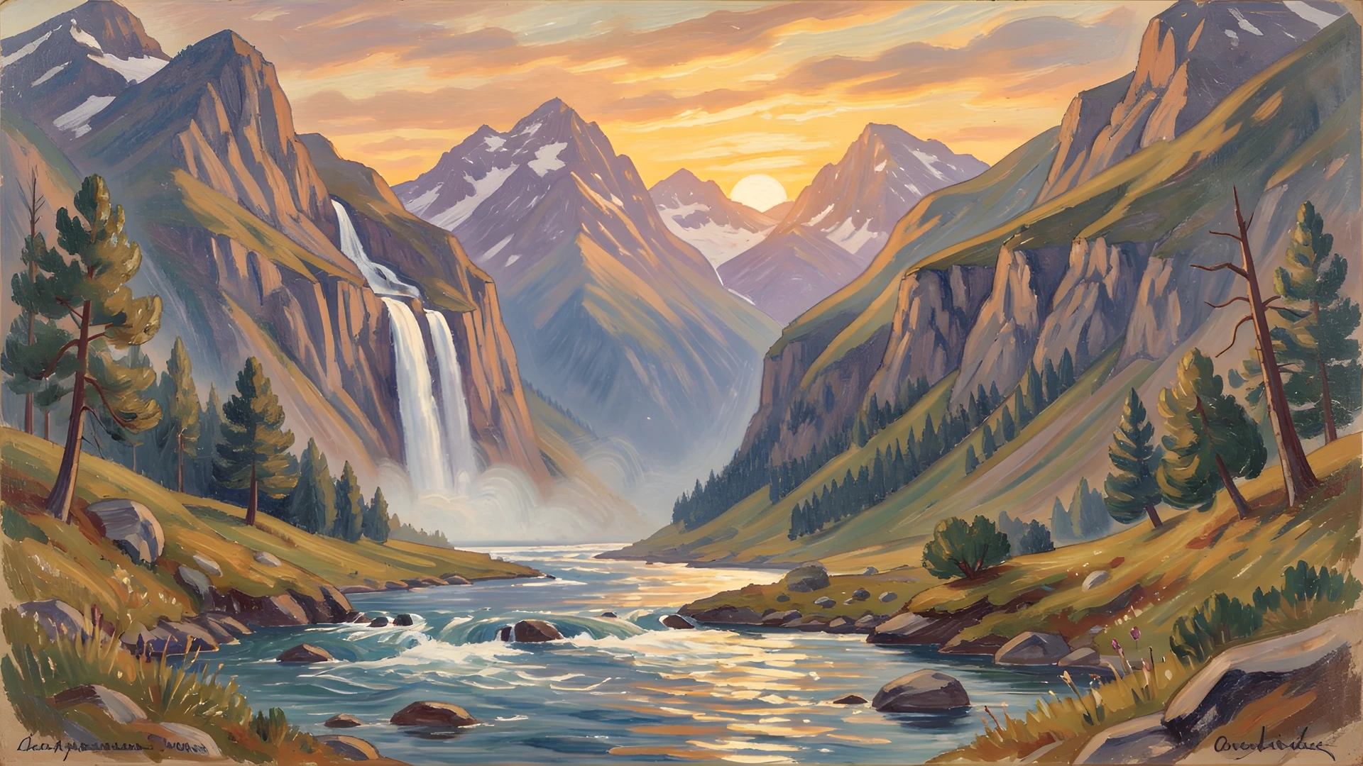 Mountain River Sunrise