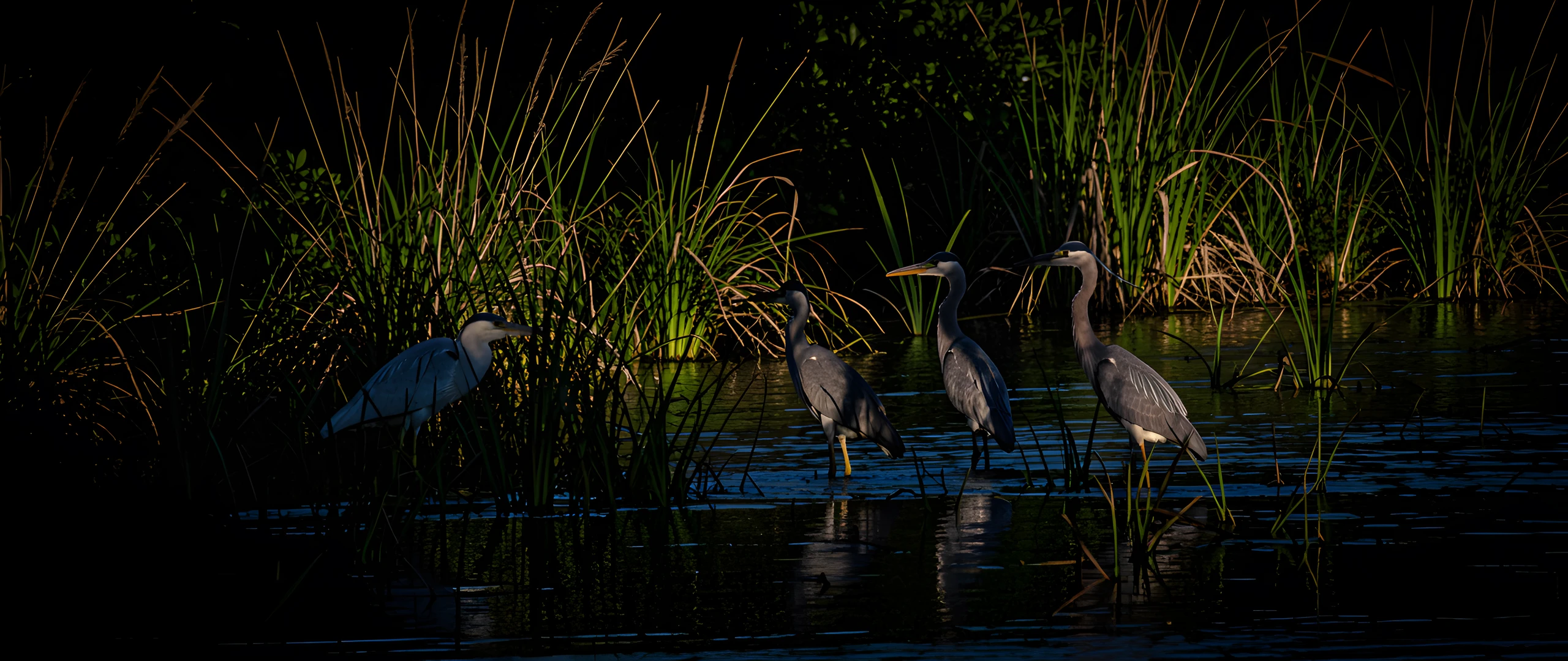 Wetland Heron Scene
