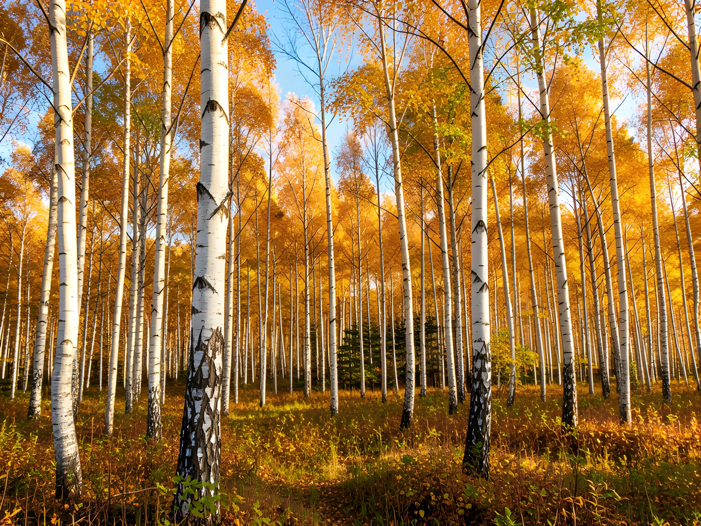 Golden Birch Glow