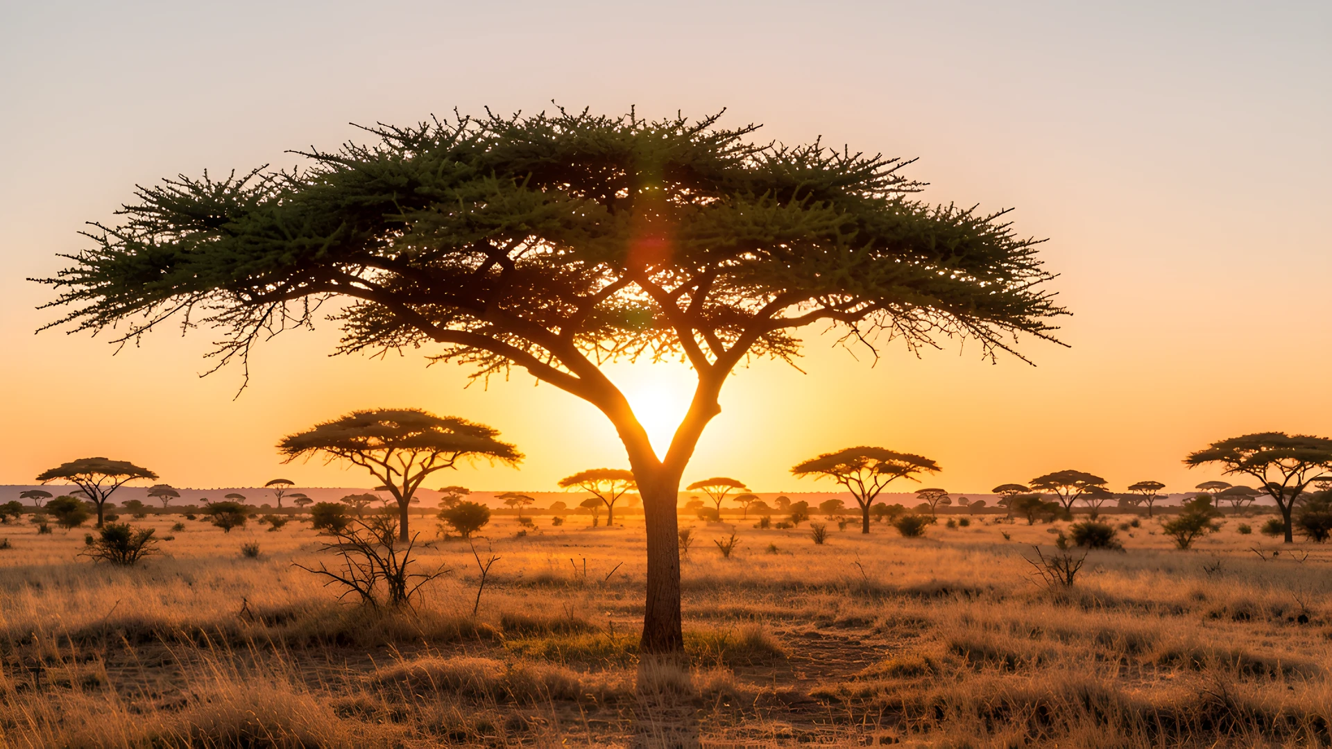 African Sunset Scene