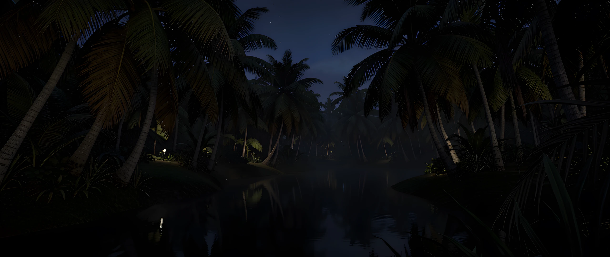 Moonlit Palm Oasis