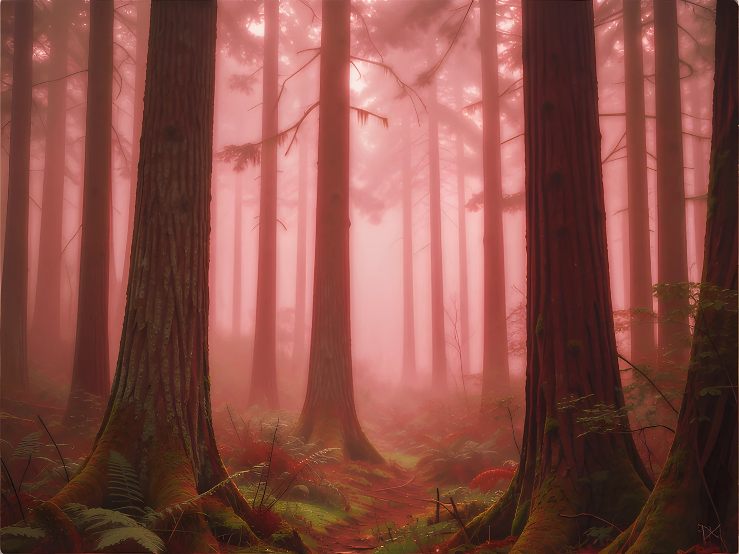 Misty Redwood Forest