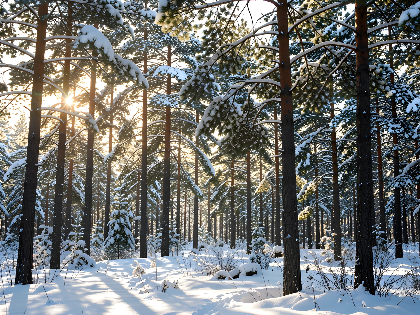 Snowy Pine Forest