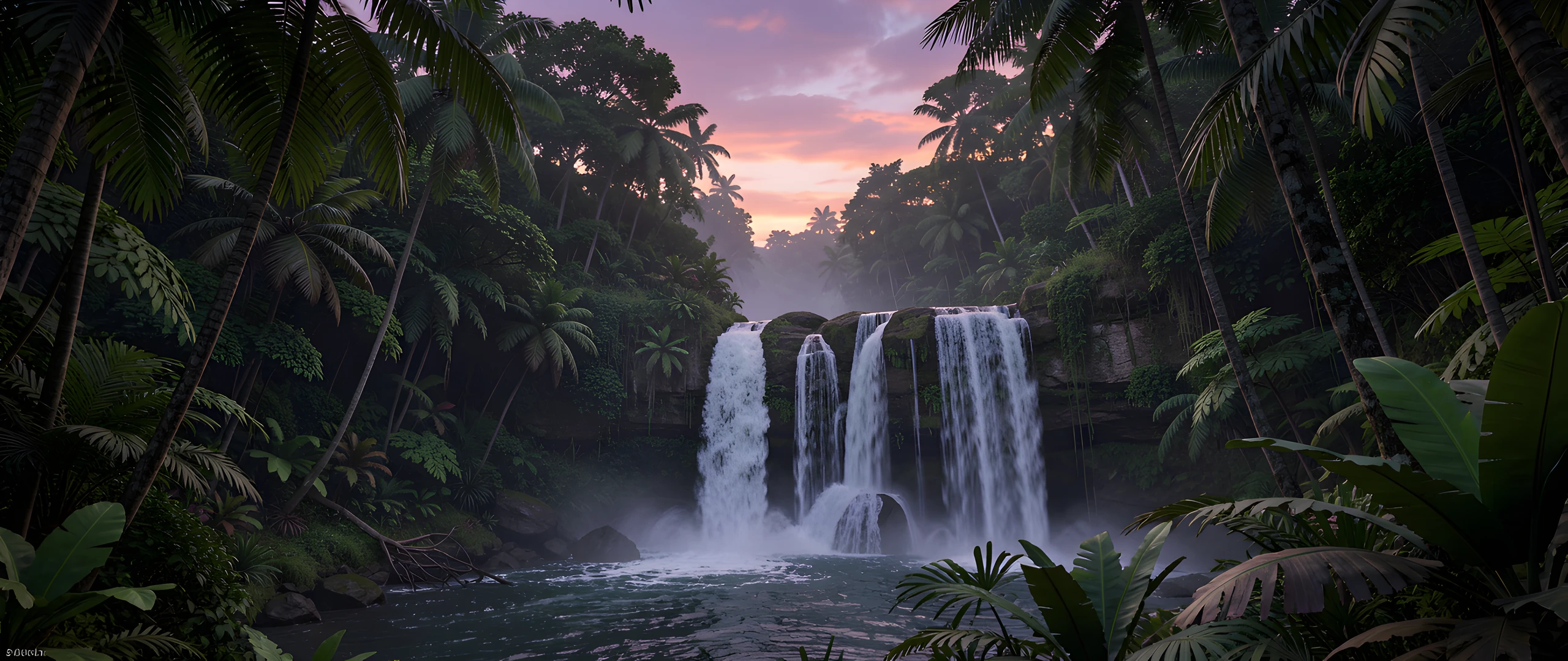 Tropical Waterfall Oasis