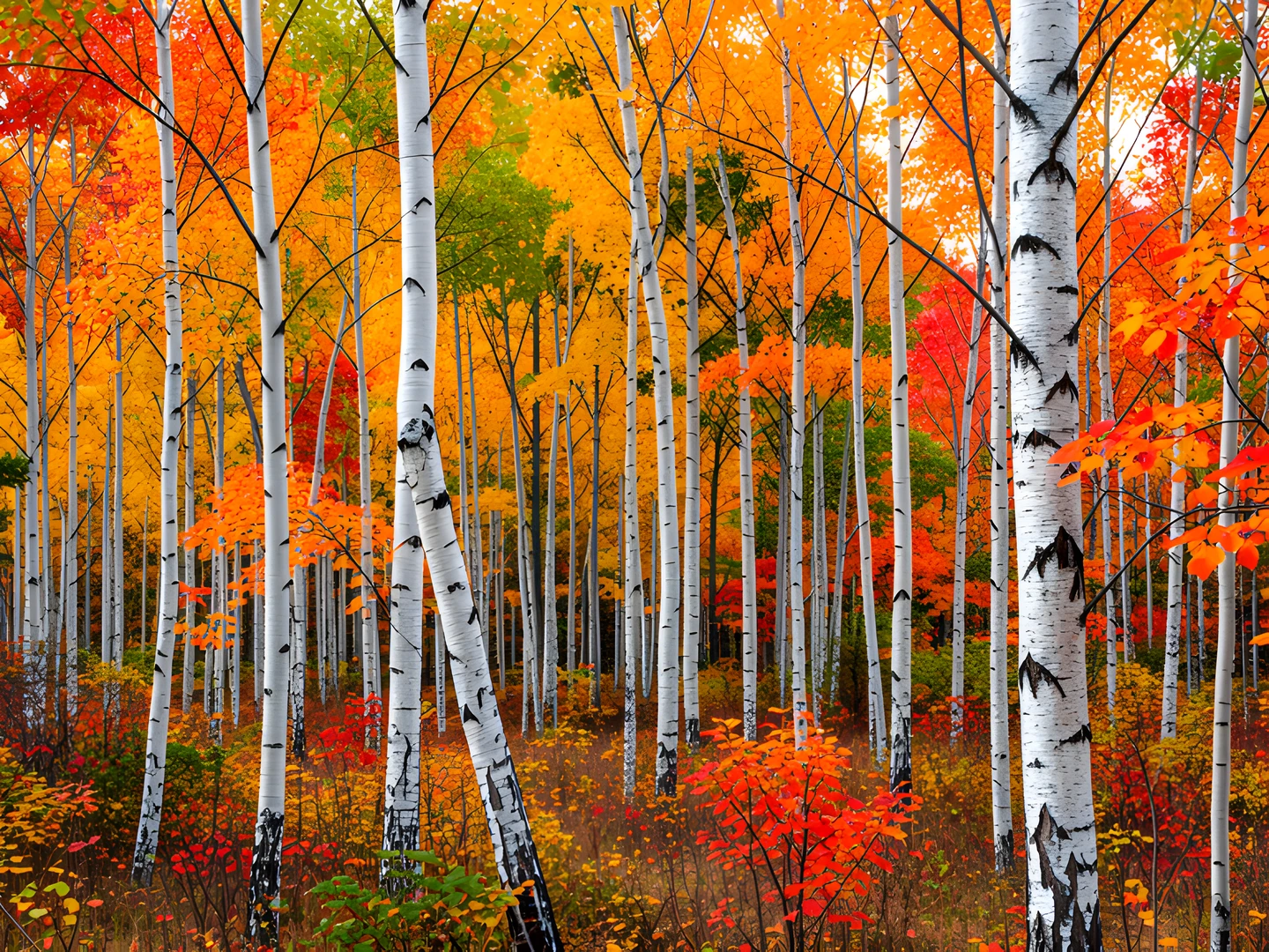 Golden Birch Scene