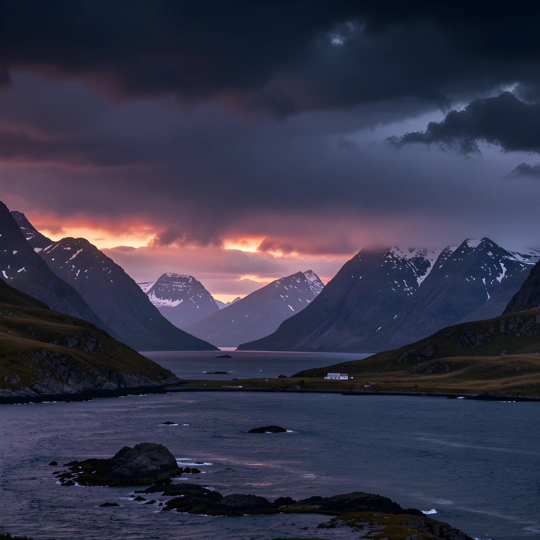 Fjord Sunset Storm