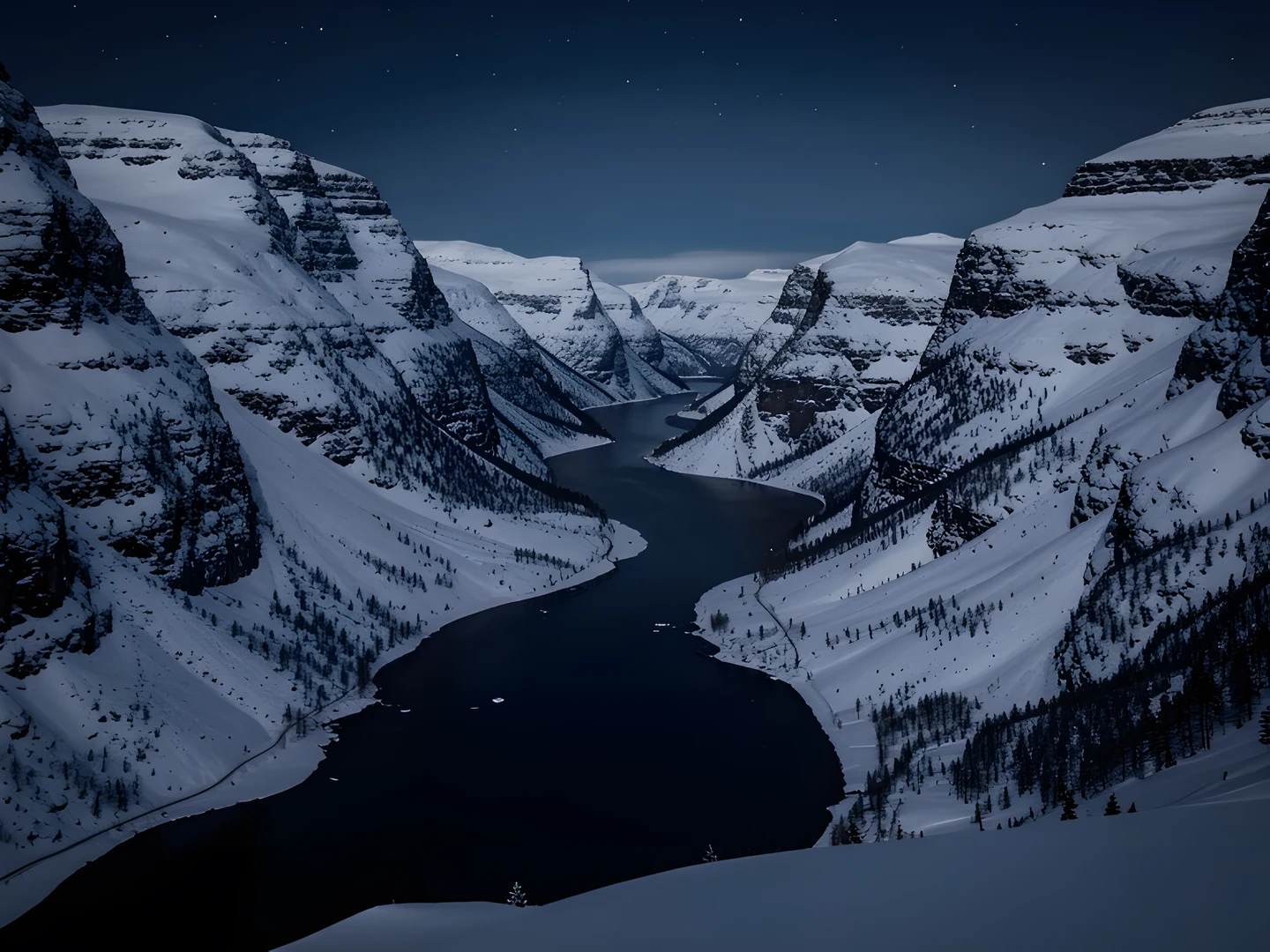 Frozen Fjord Night