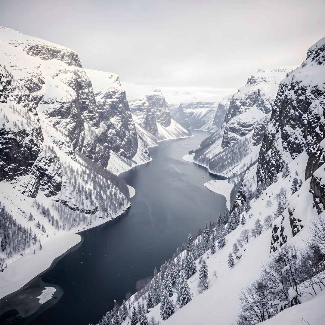 Fjord Winter Scene