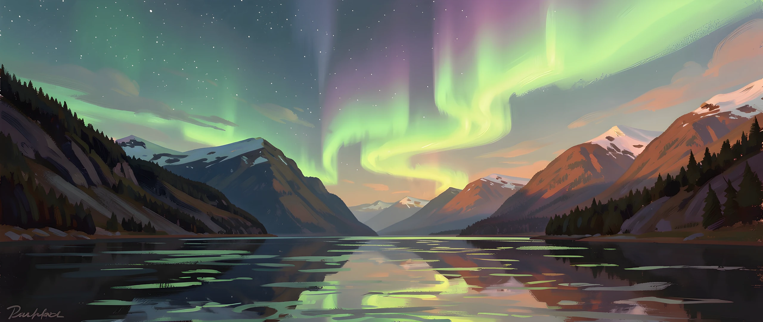 Northern Lights Fjord