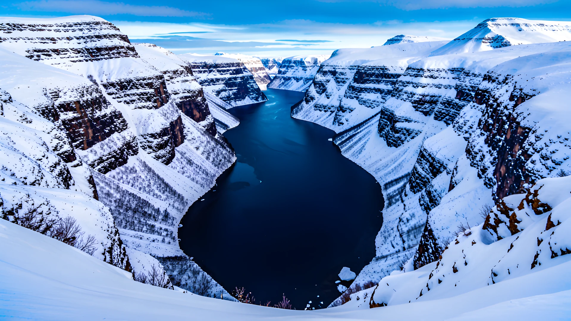 Fjord Winter Scene