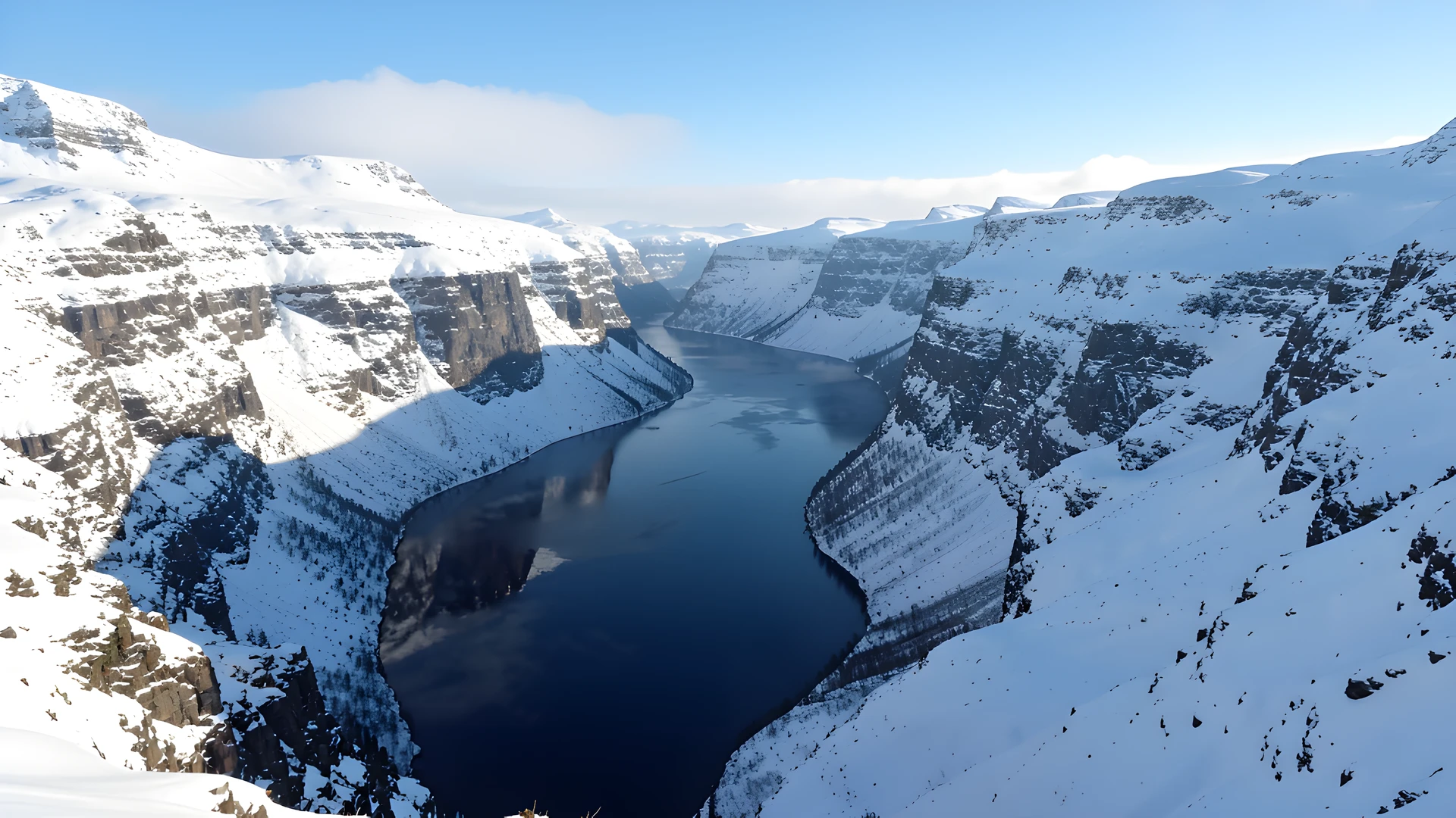 Fjord Winter Scene