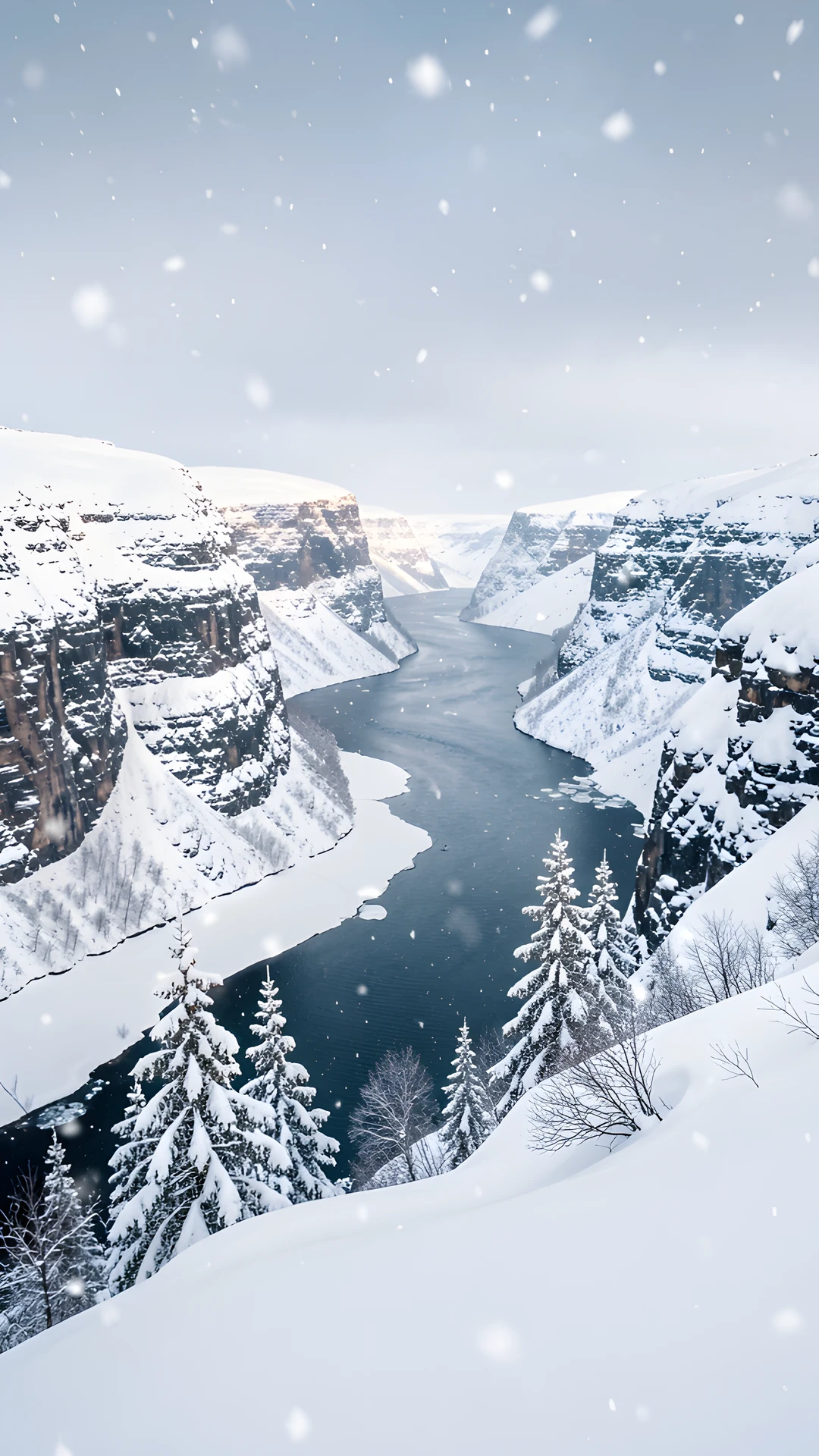 Fjord Winter Scene