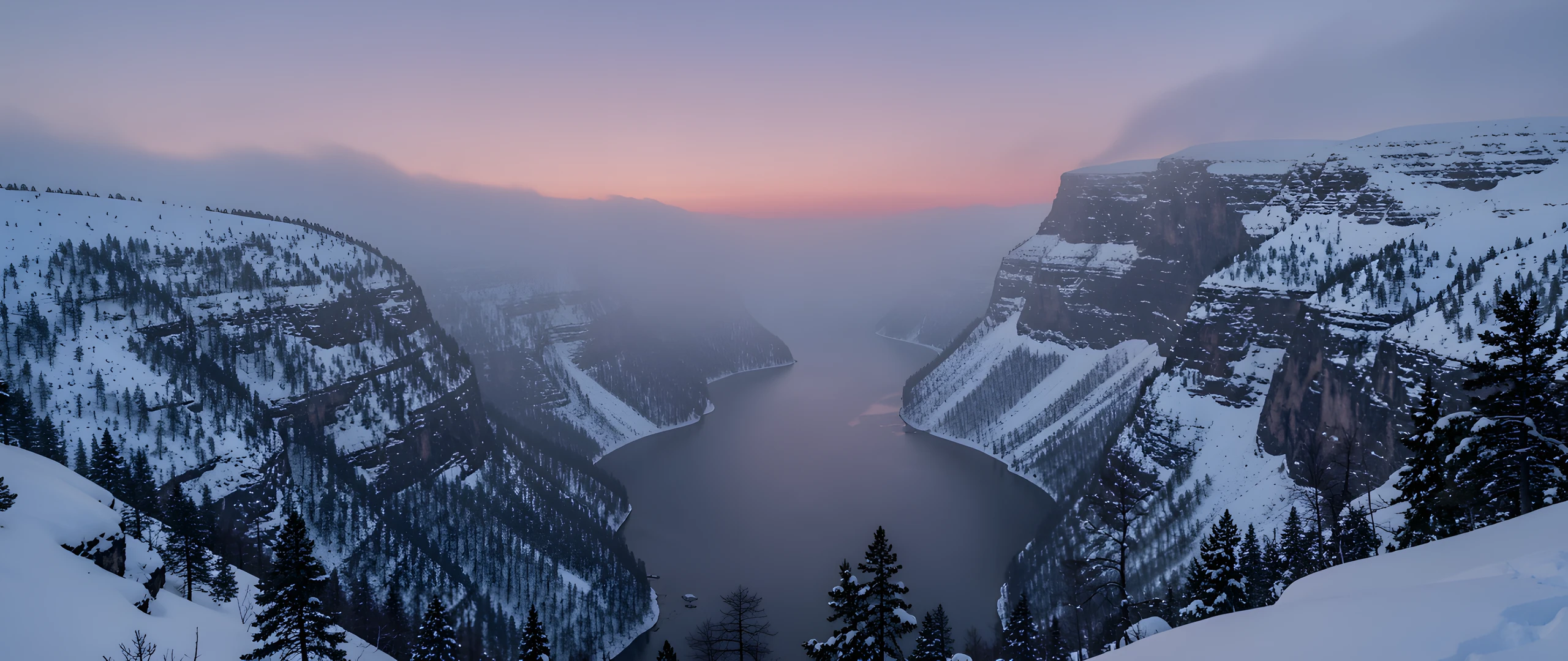 Fjord Winter Sunset