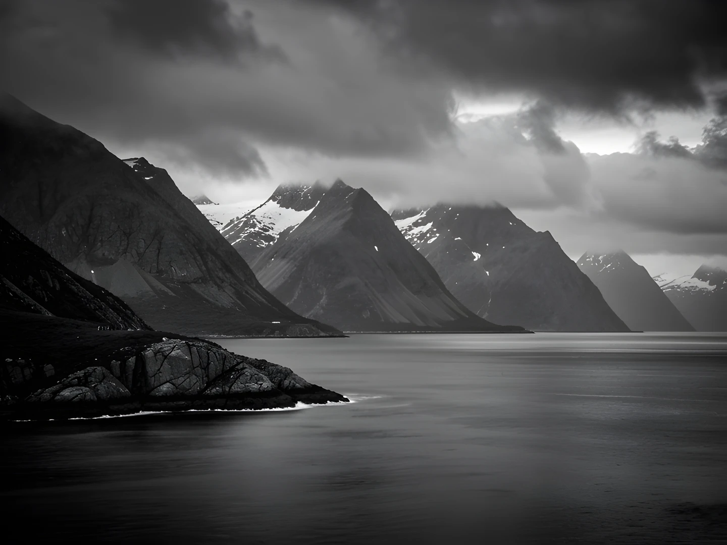 Fjord Midnight Shadows