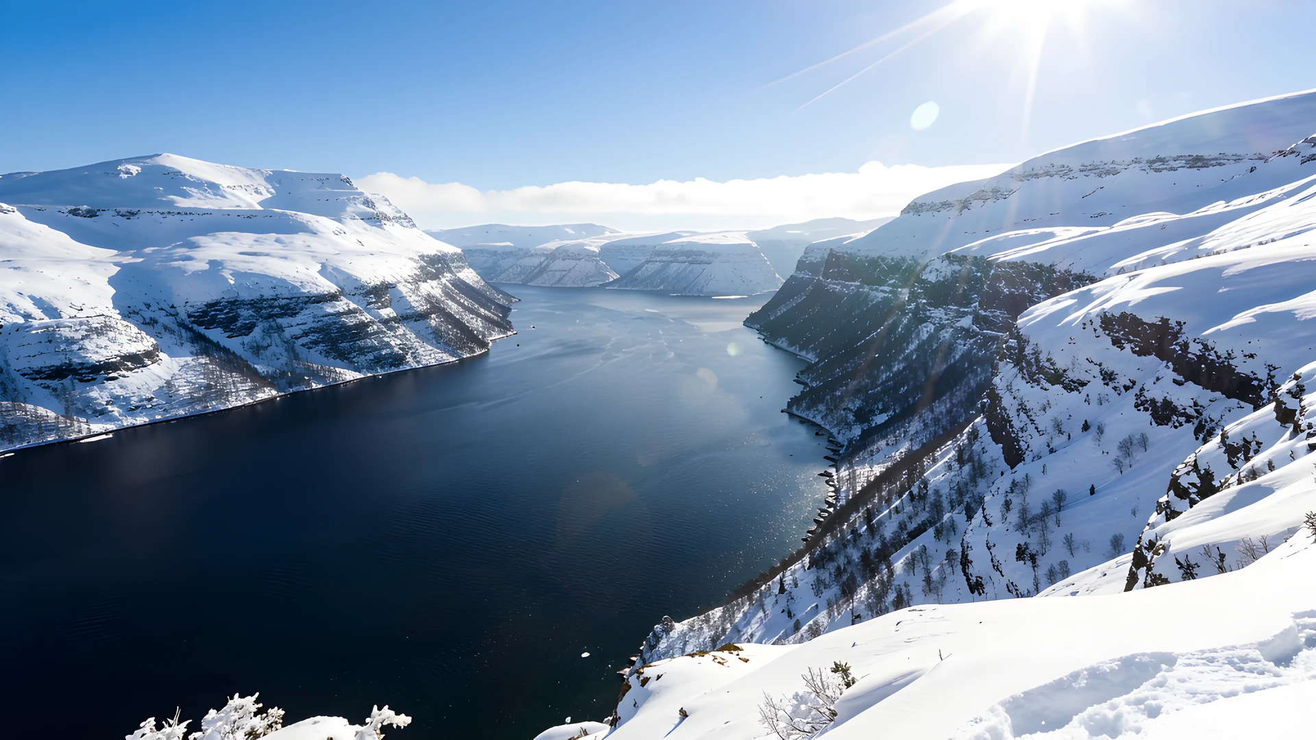 Fjord Winter Scene