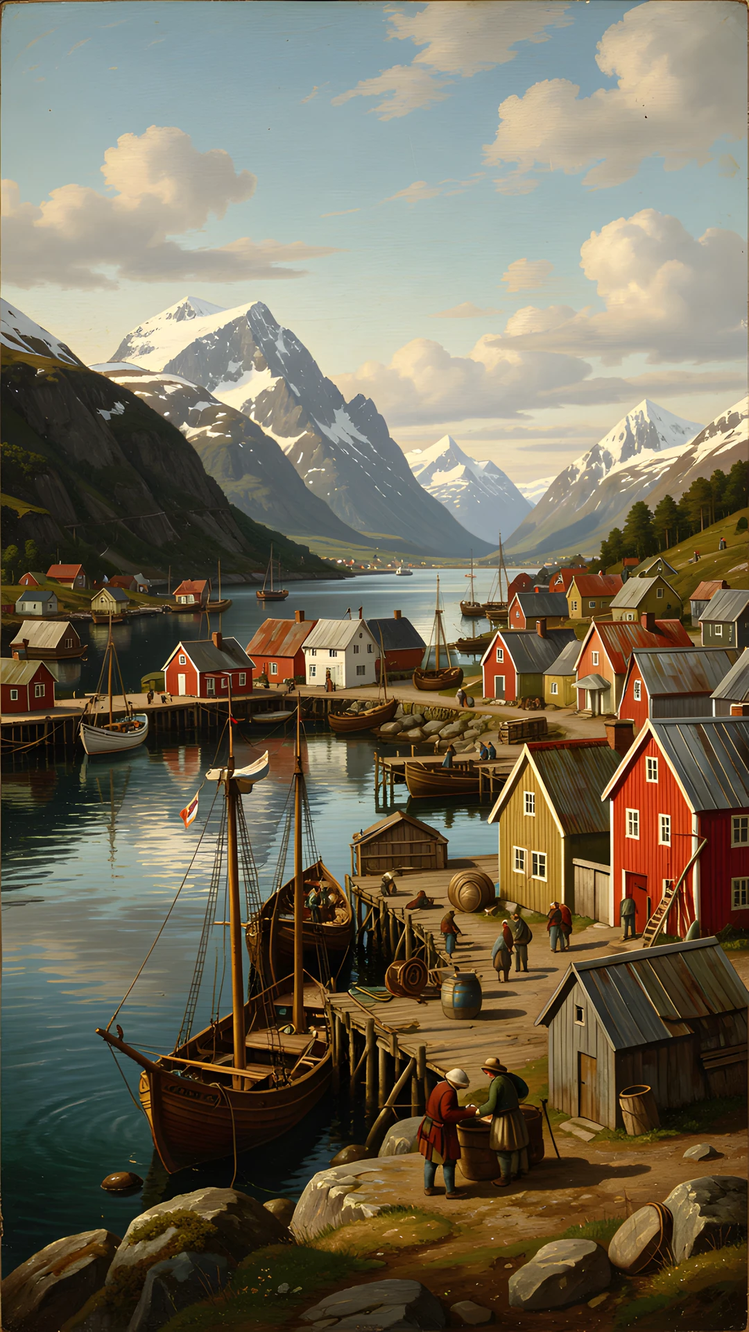 Fjord Village Scene