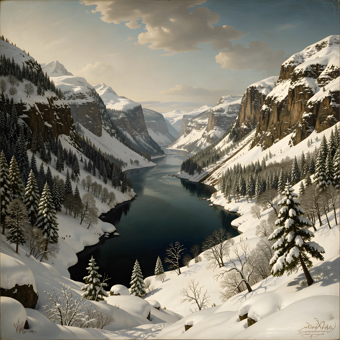 Fjord Winter Scene