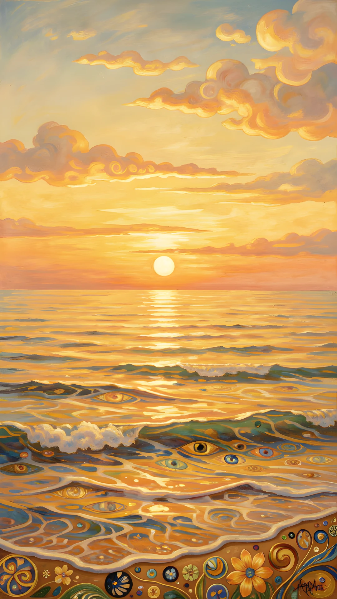 Golden Bloom Waves