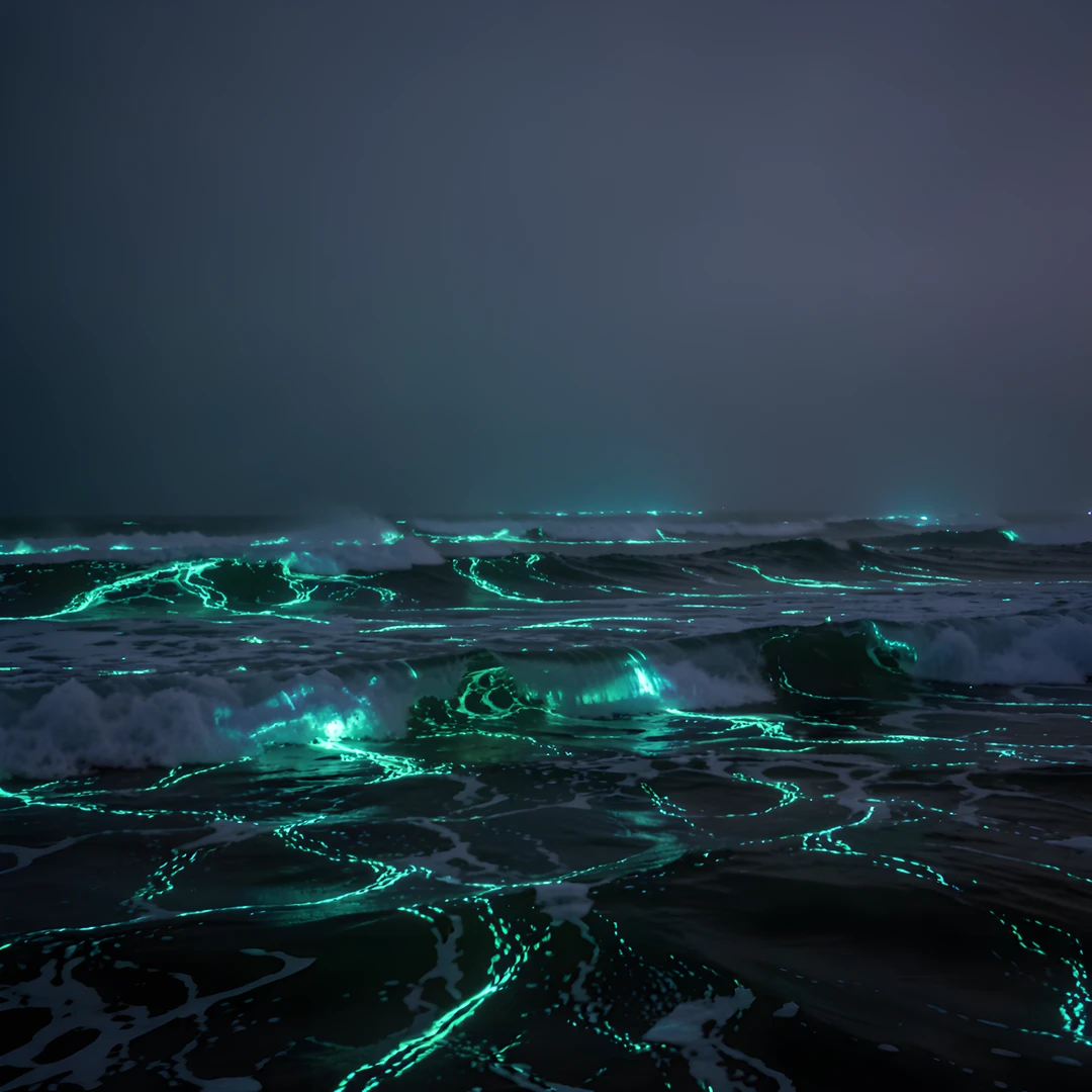 Glowing Ocean Waves