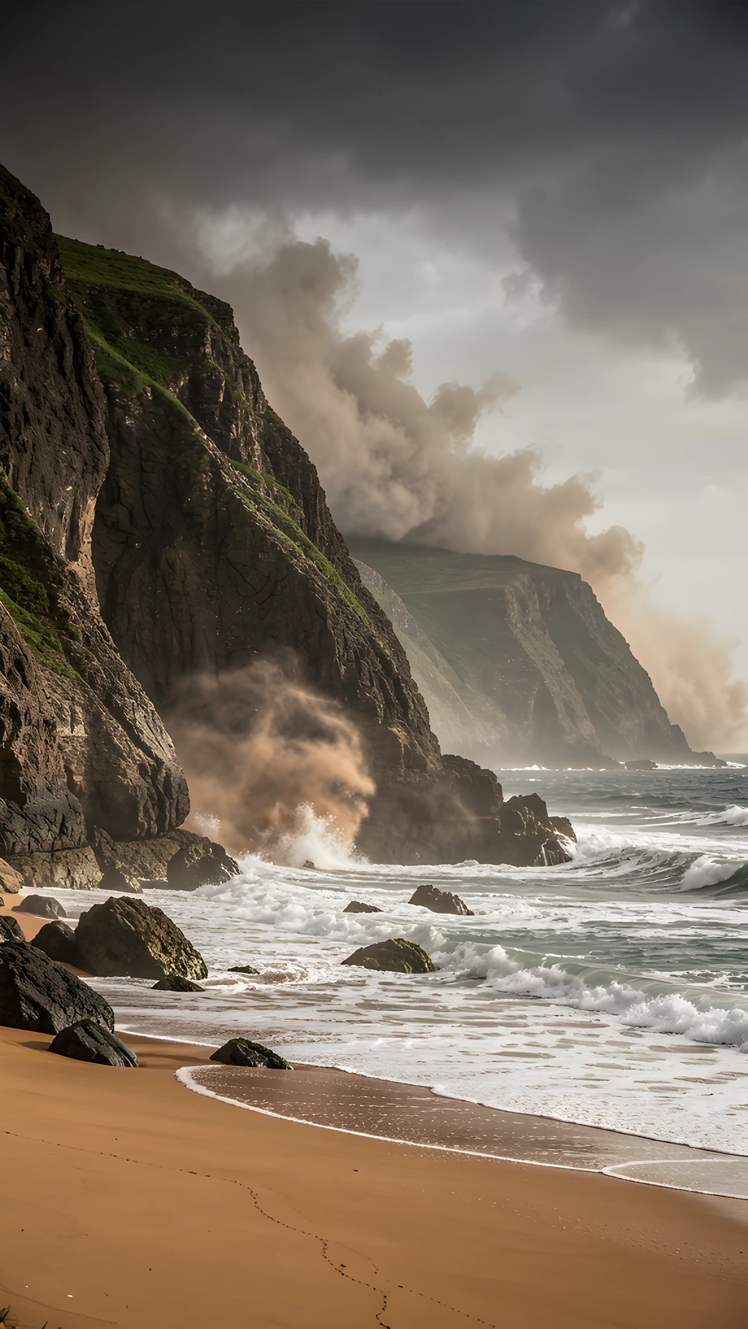 Stormy Ocean Cliffs