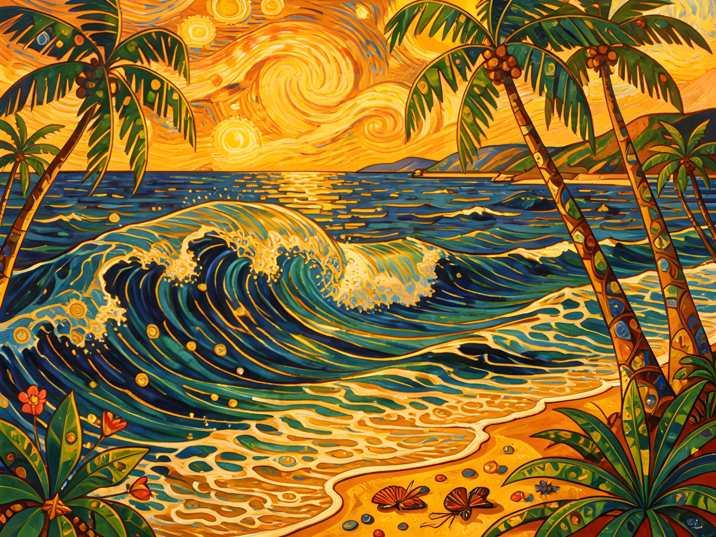 Golden Beach Waves