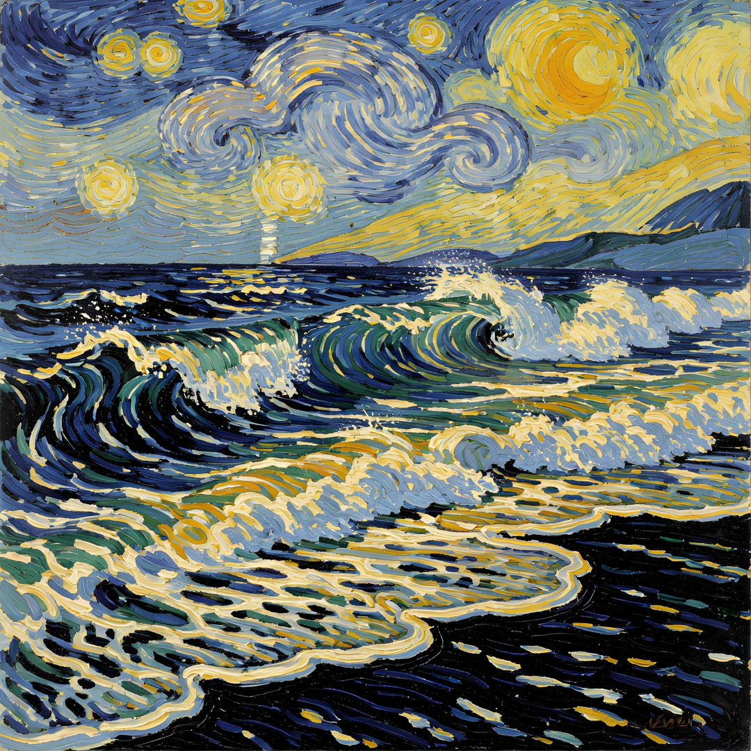 Impressionist Beach Scene