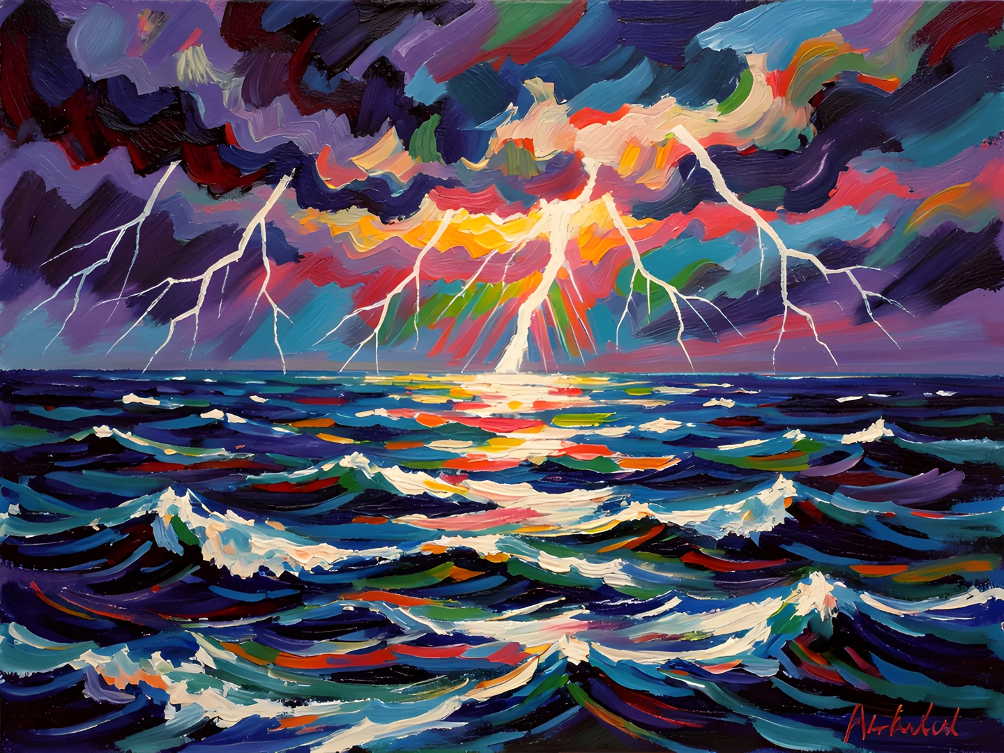 Impressionist Ocean Storm