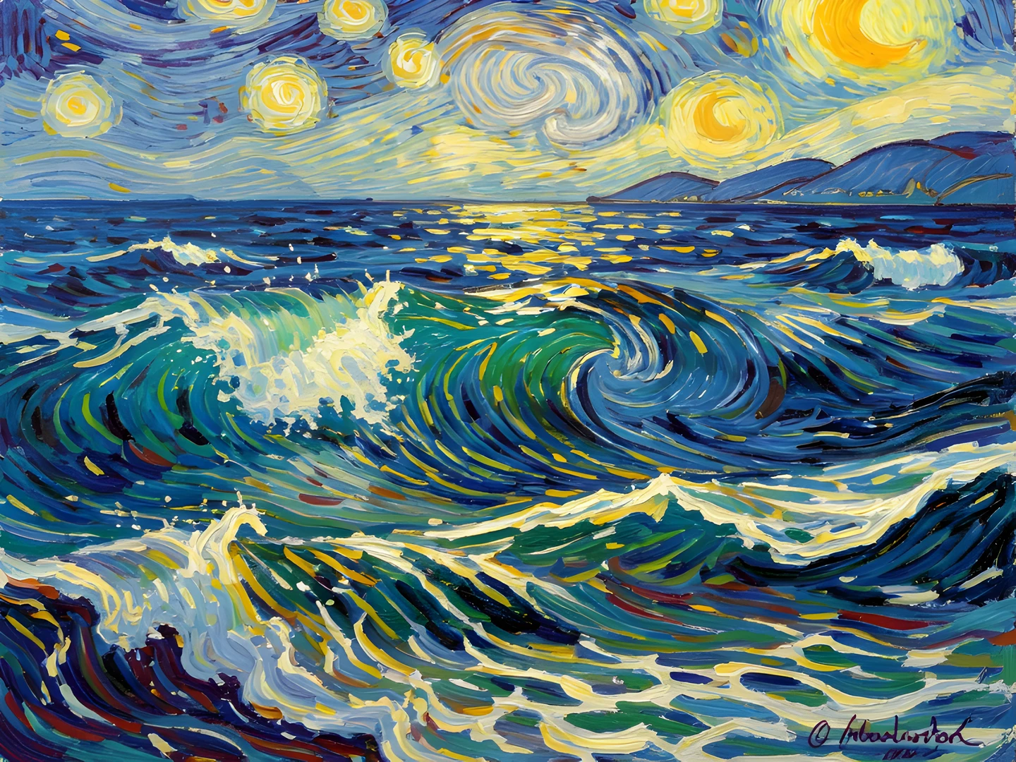Vibrant Ocean Waves