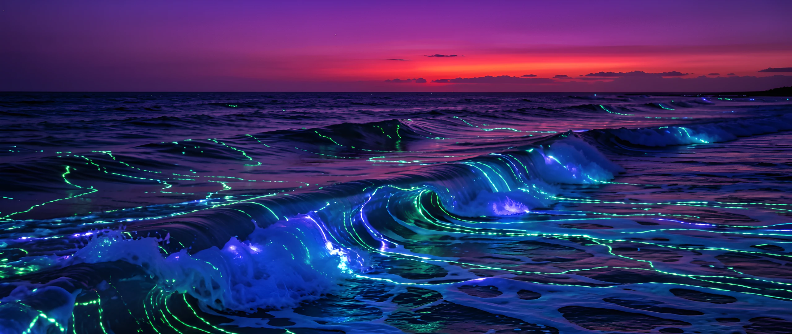 Glowing Ocean Waves
