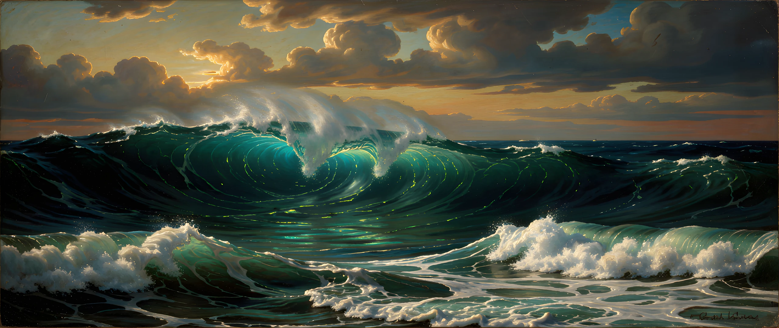 Glowing Ocean Waves