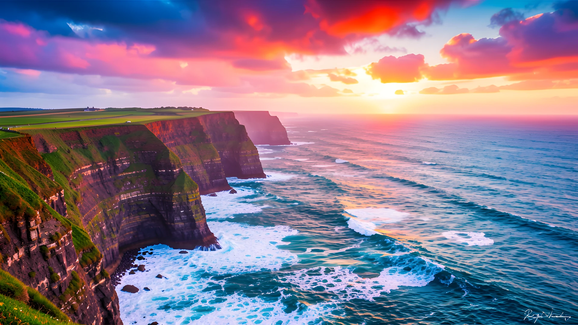 Rainbow Ocean Cliffs