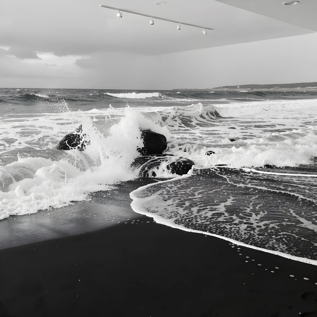 Dark Beach Scene
