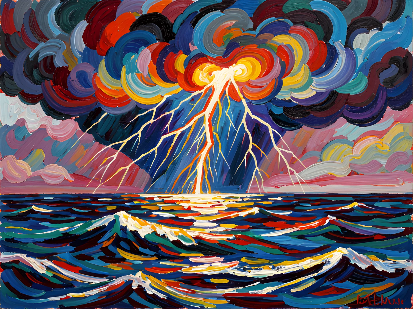 Impressionist Ocean Swirl
