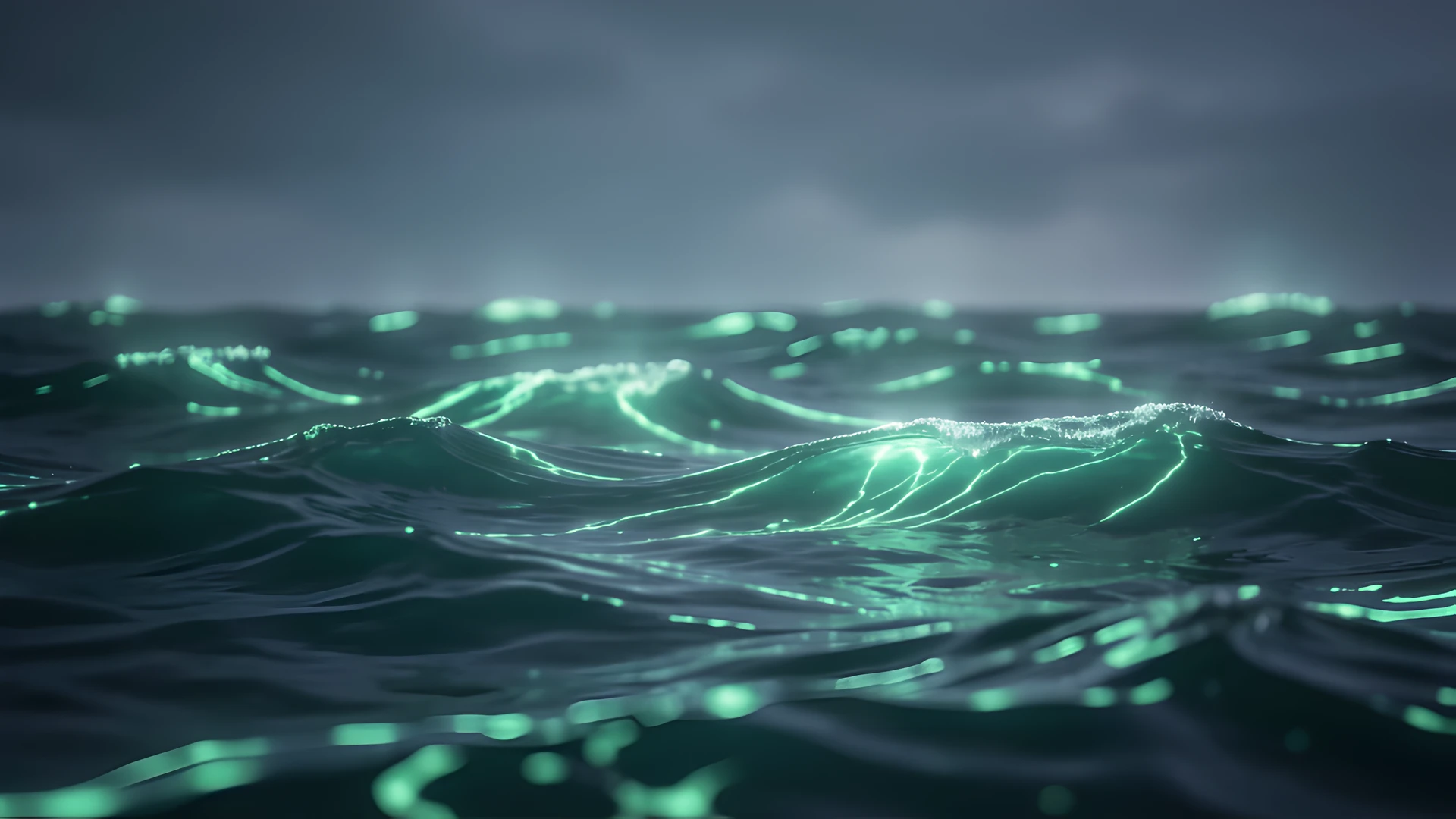 Glowing Ocean Waves