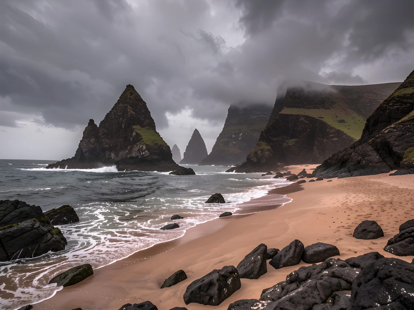 Stormy Ocean Cliffs