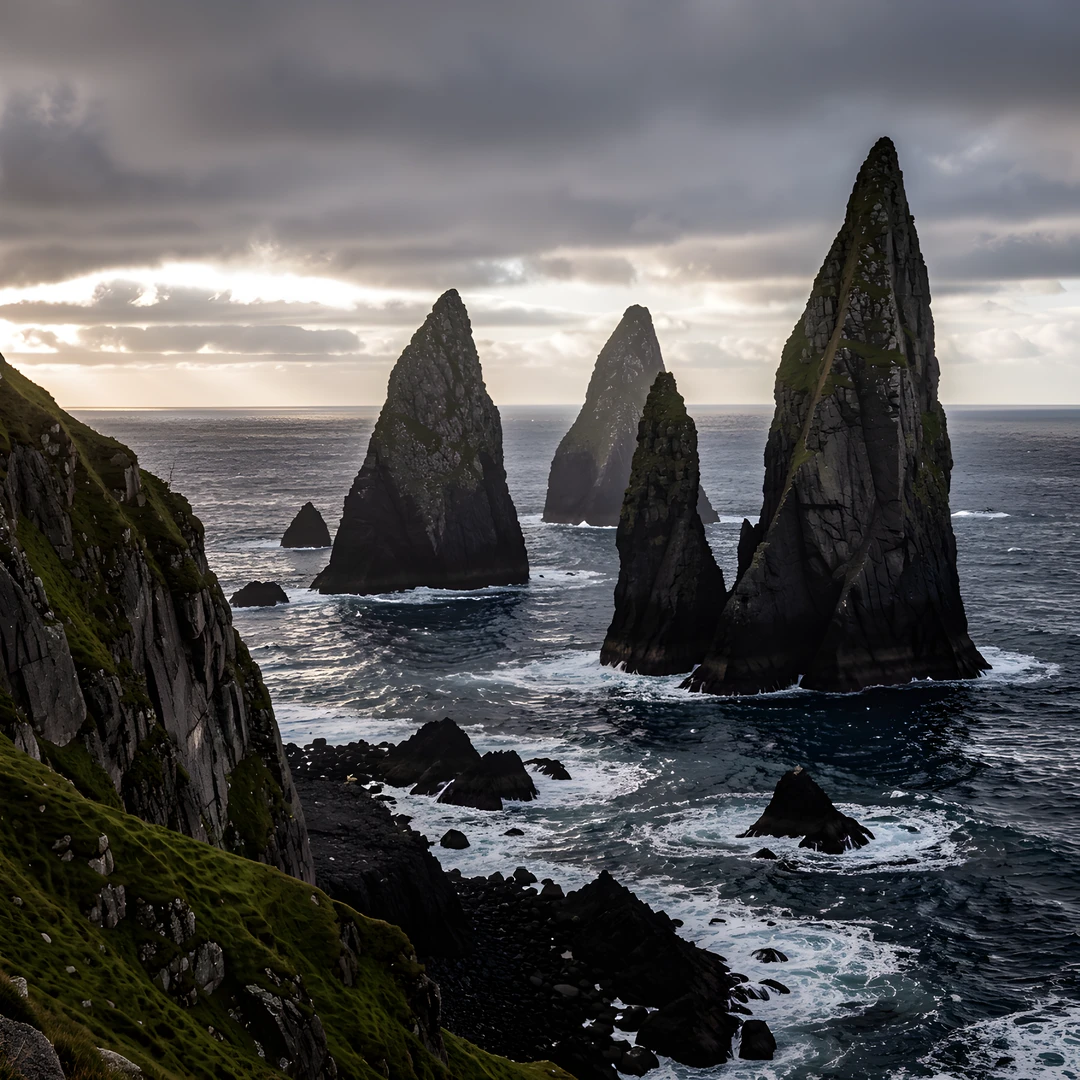 Dark Coastal Cliffs