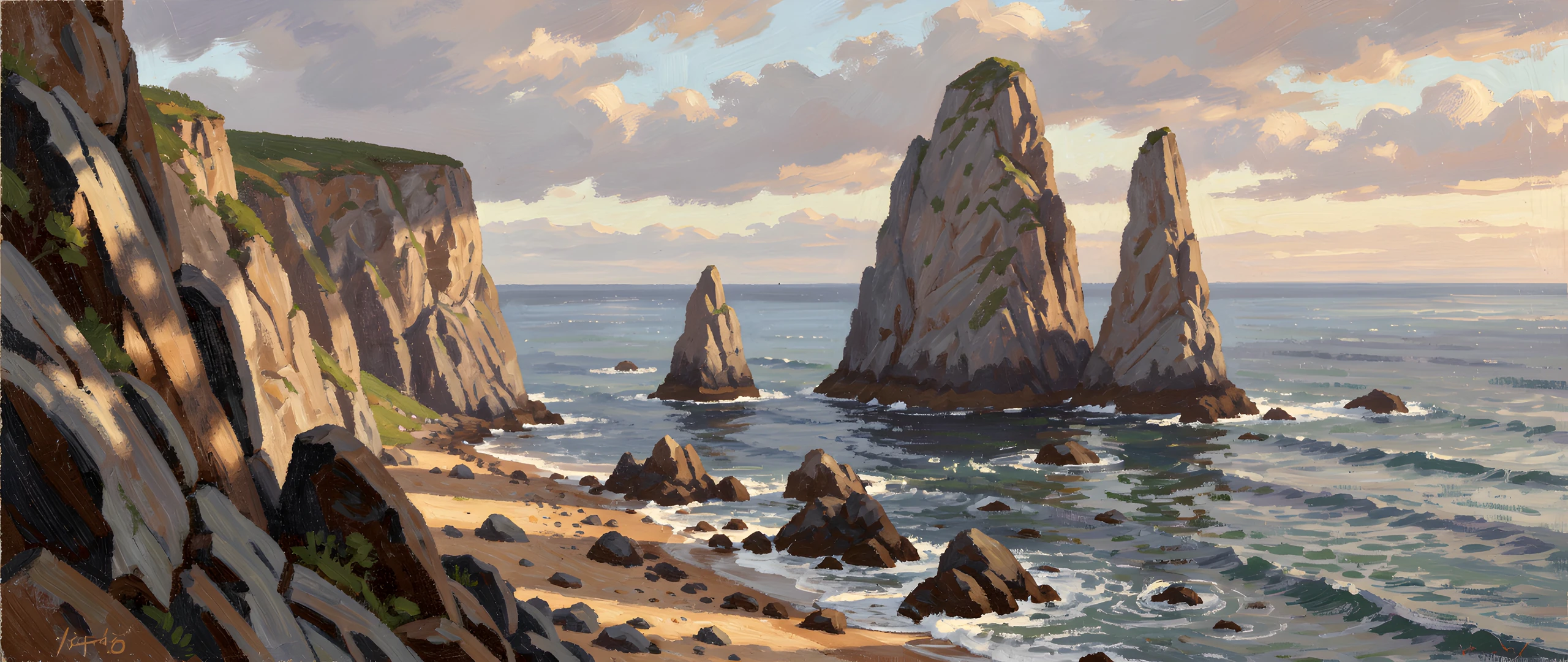 Impressionist Coastal Scene