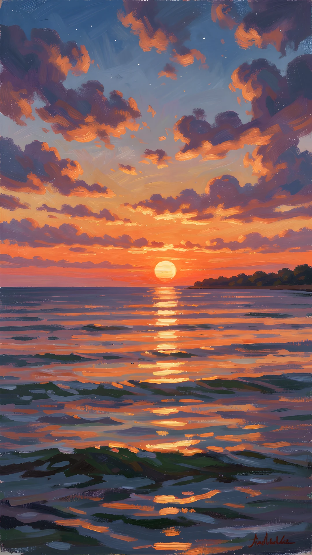 Moonlit Water Scene