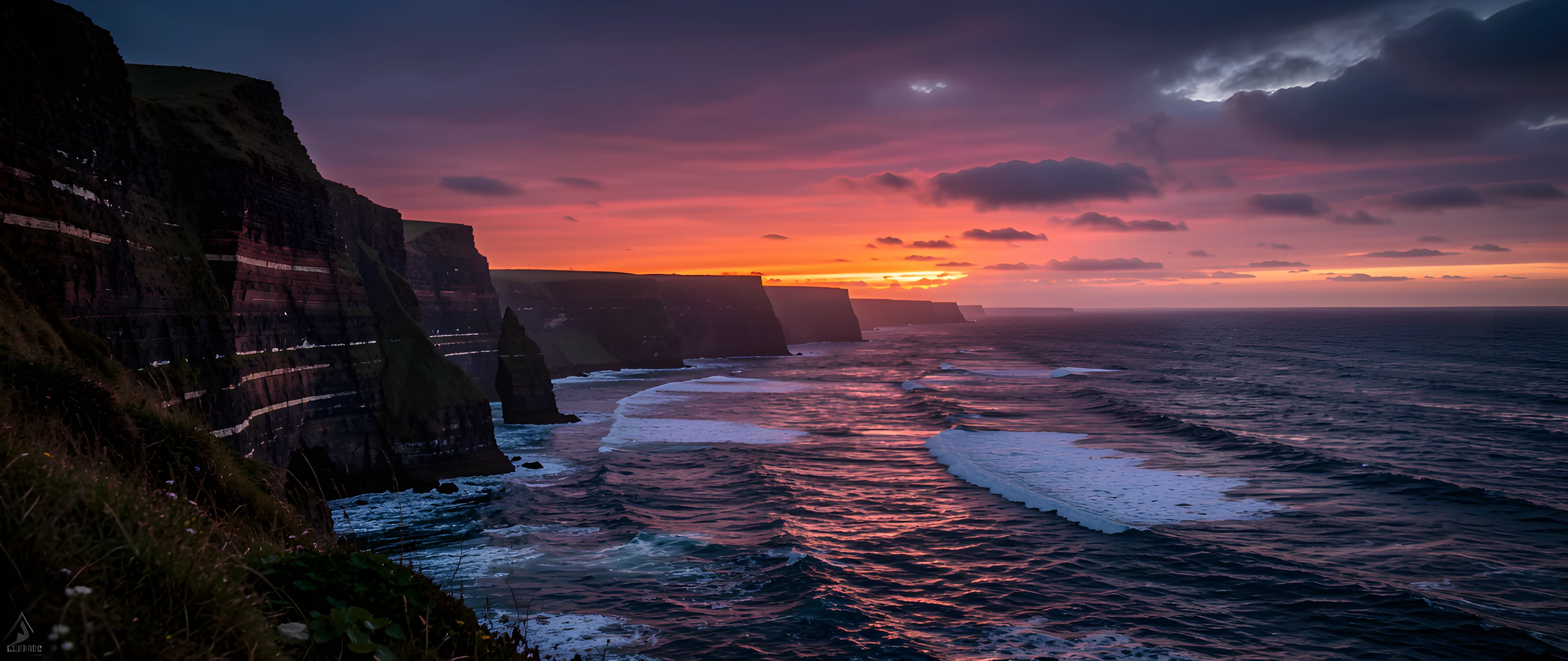 Ocean Cliff Sunset