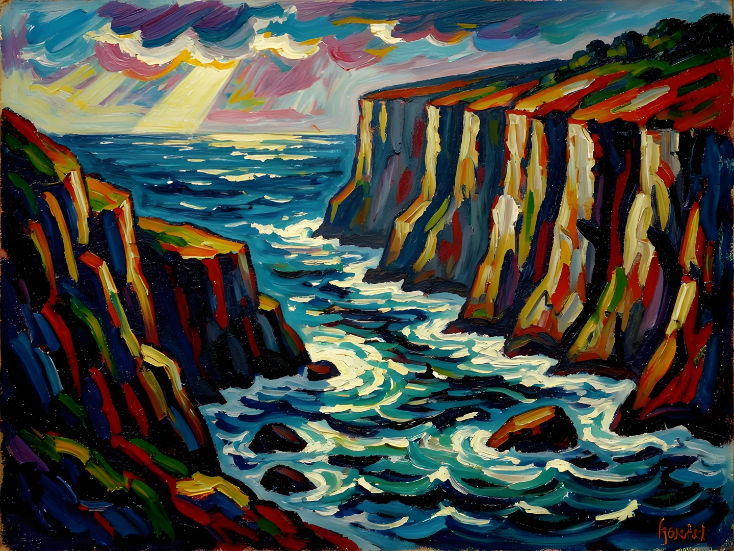 Impressionist Ocean Cliffs