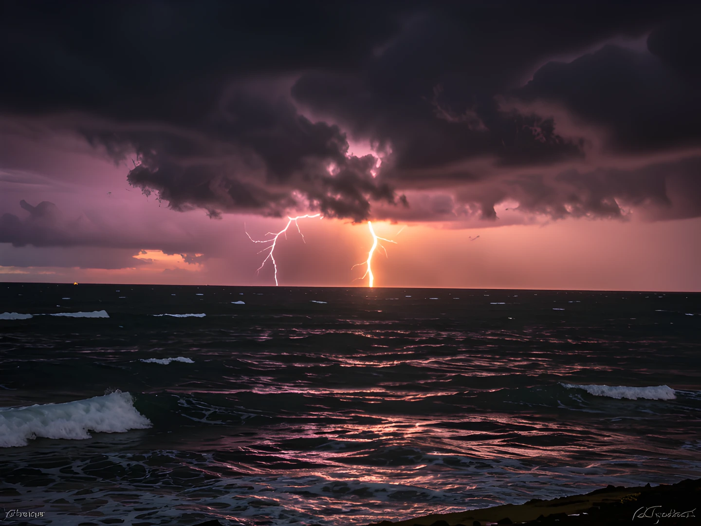 Turbulent Ocean Sunset