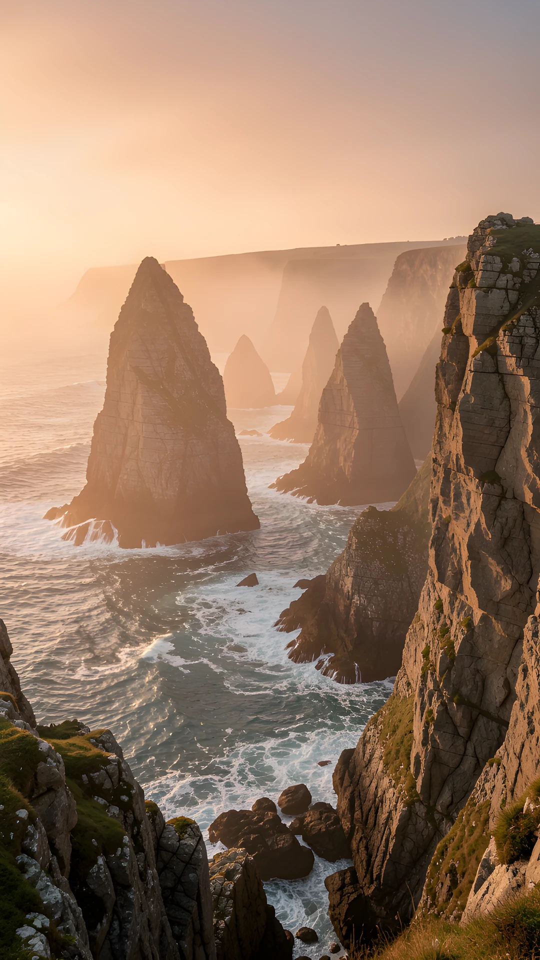 Misty Ocean Stacks