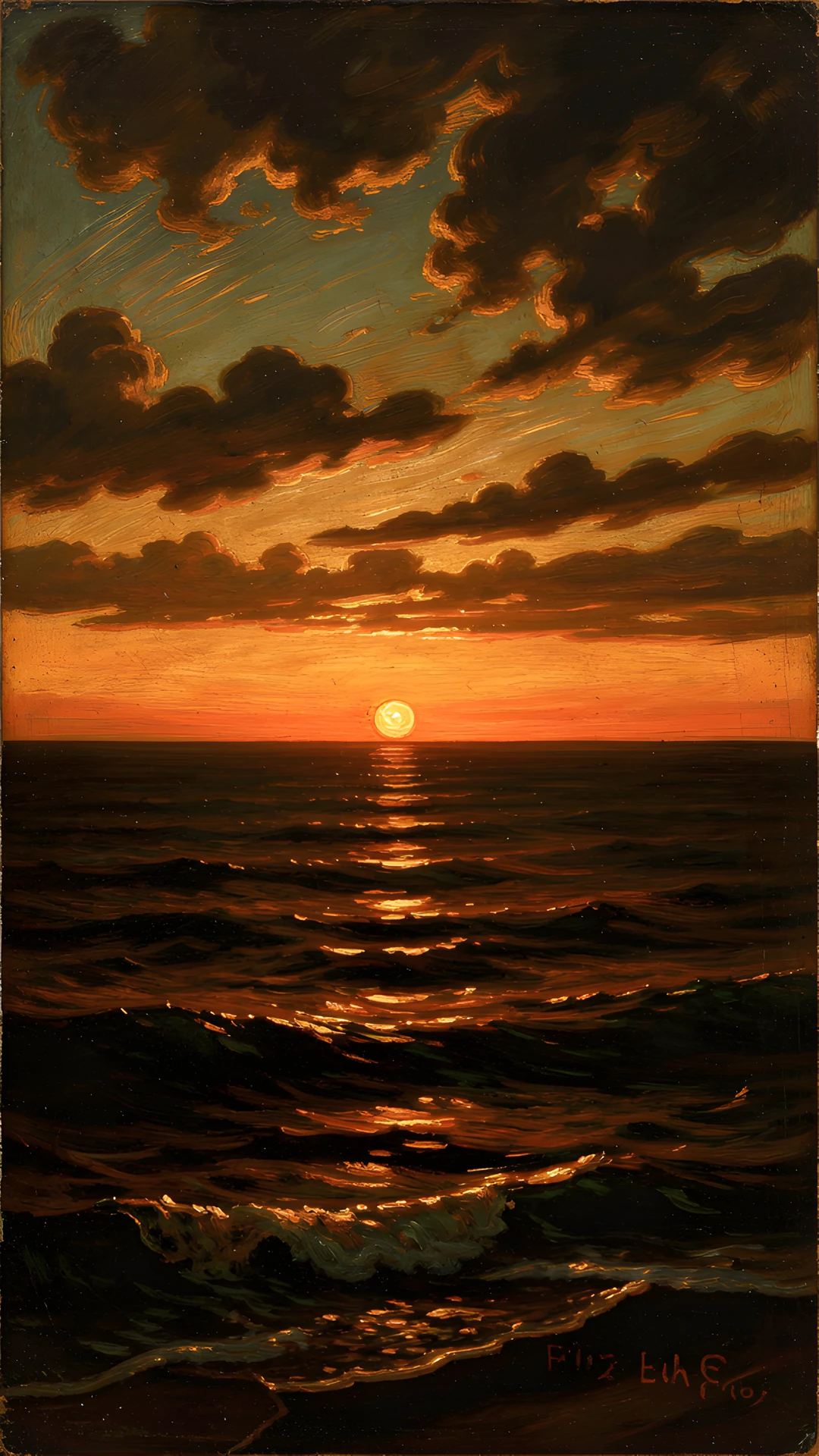Rembrandt Sunset Seascape
